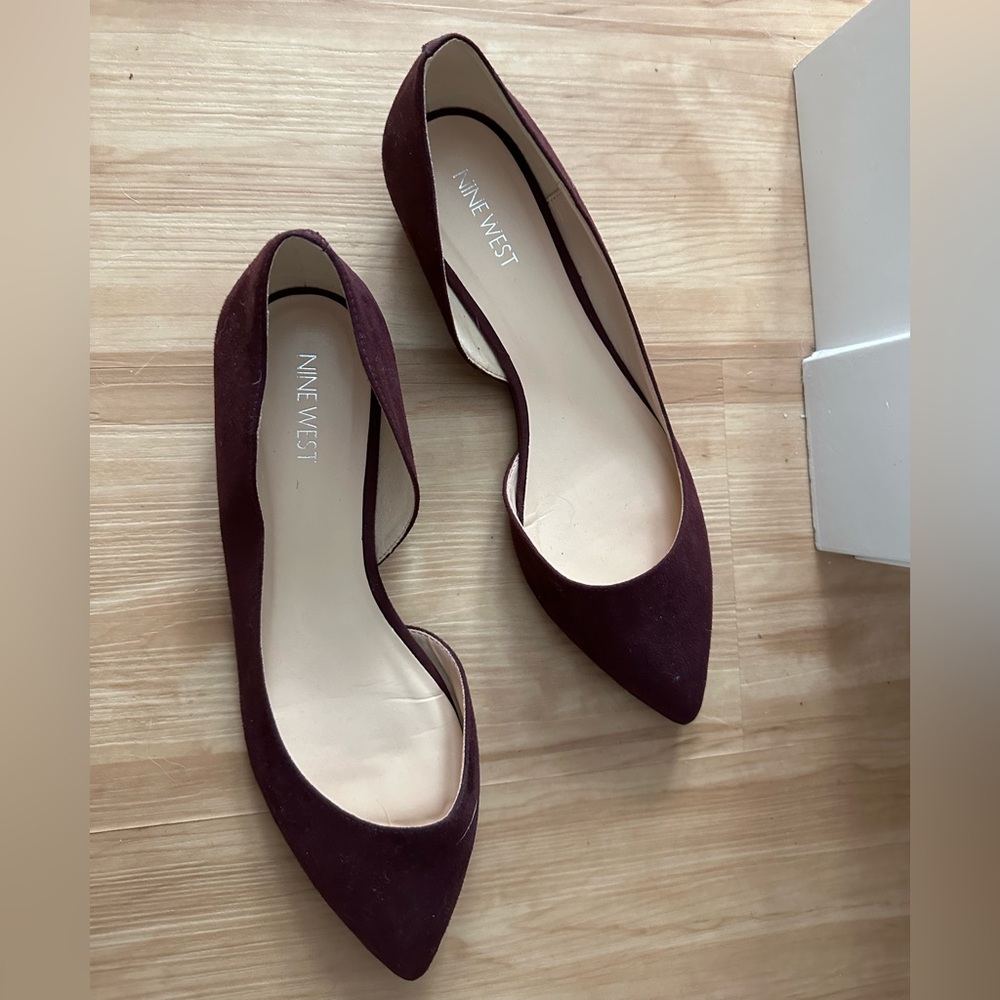 Nine West Dark Purple Suede Flats